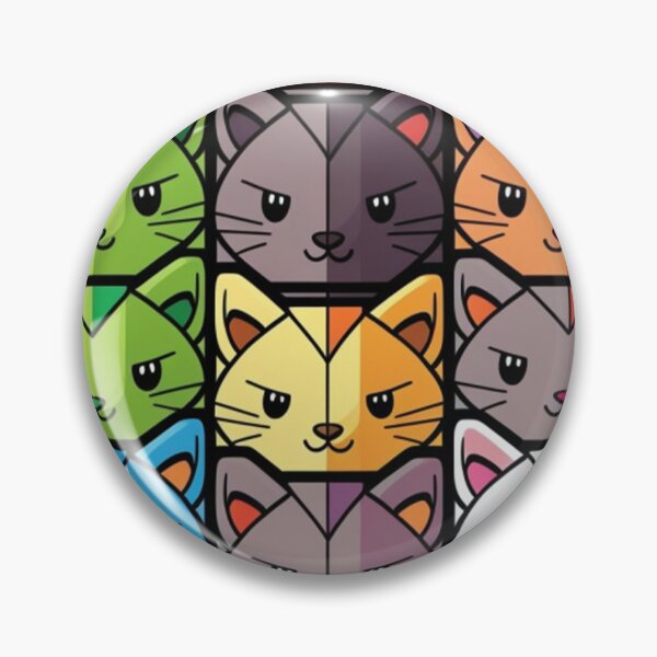 Item preview, Colorful Checker Pattern with cute Kawaii cats designed and sold by zoldi.