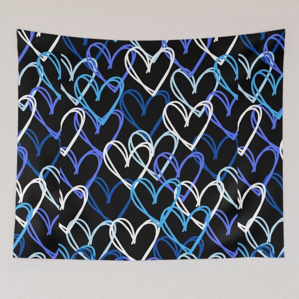 Item preview, Colorful blue layered hearts abstract designed and sold by SUUSCK ★.