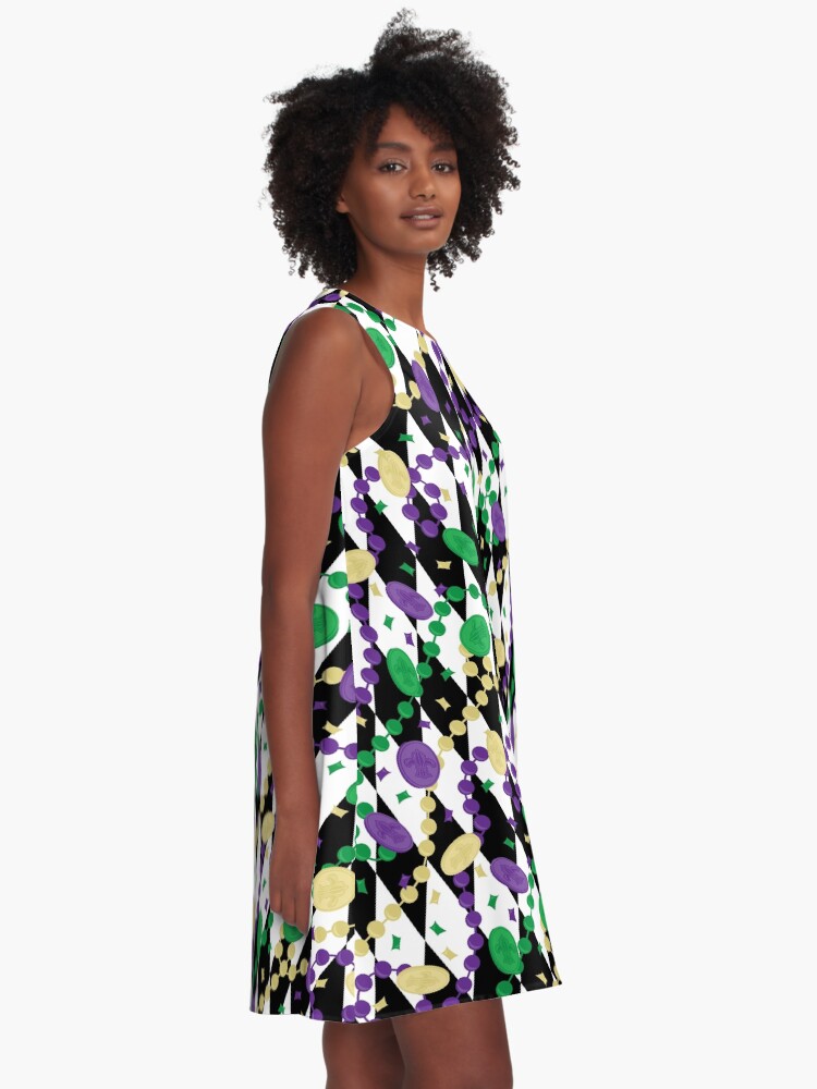 Alternate view of Mardi Gras Throws A-Line Dress