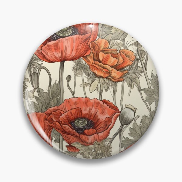 Item preview, poppy tile designed and sold by Sokrasiva251.