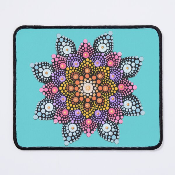 Item preview, Colorful Painted Mandala - blue background designed and sold by Louise-Mae.