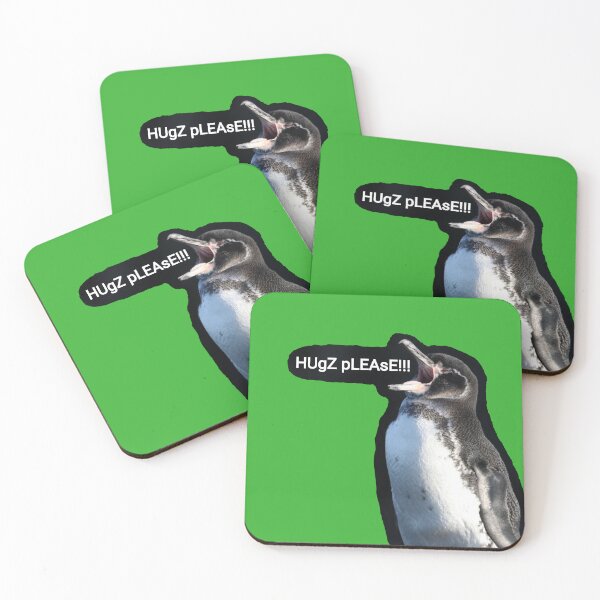 Artikelvorschau, Galapagos Penguin politely asks for hugs (Bright Green #35B02C Background) entworfen und verkauft von SBPenguins.