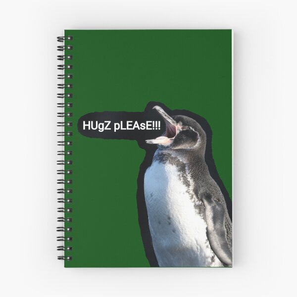 Artikelvorschau, Galapagos Penguin politely asks for hugs (Dark Green #014606 Background) entworfen und verkauft von SBPenguins.