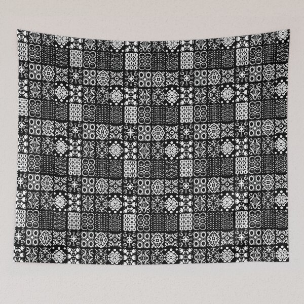 Item preview, Black and white ornate set of vintage elements pattern designed and sold by DAHAS.