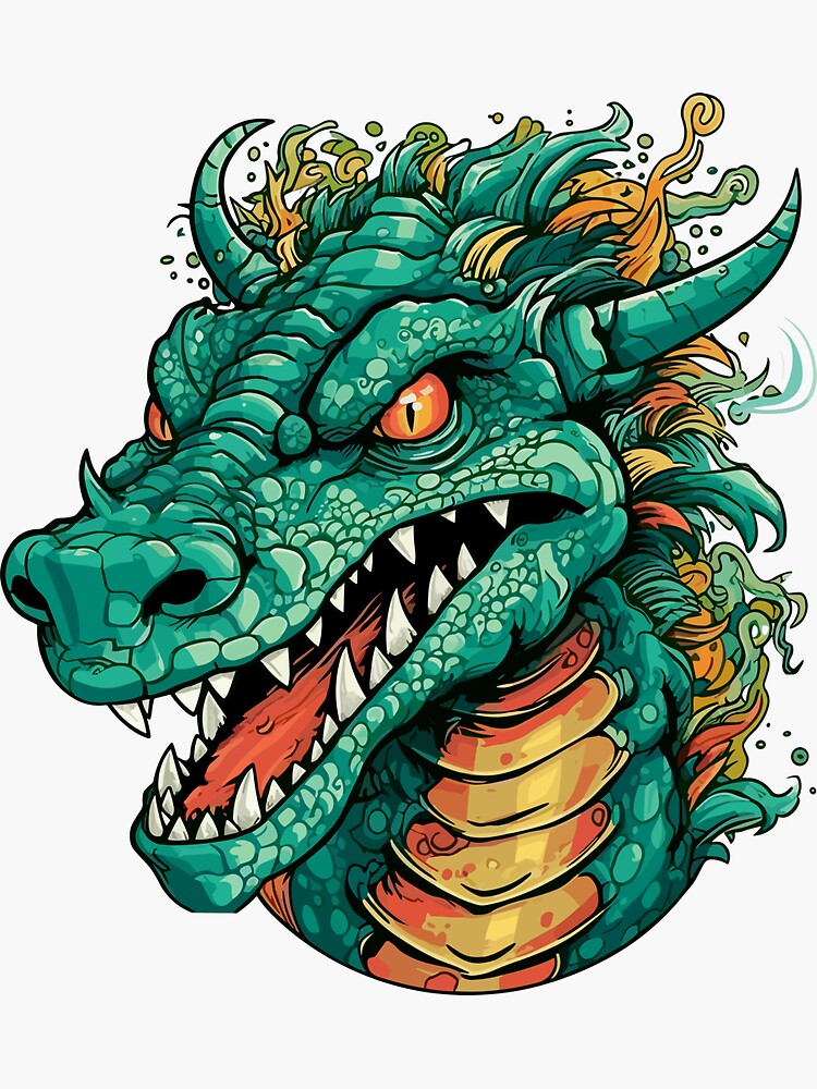 The Smiling Dragon Sticker for Sale by Mikhail Palinchak