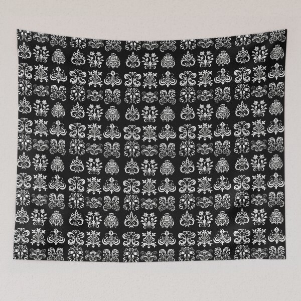 Item preview, Black and white ornate set of vintage floral pattern designed and sold by DAHAS.