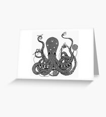 Kraken Thesads und Stricken Grußkarte
