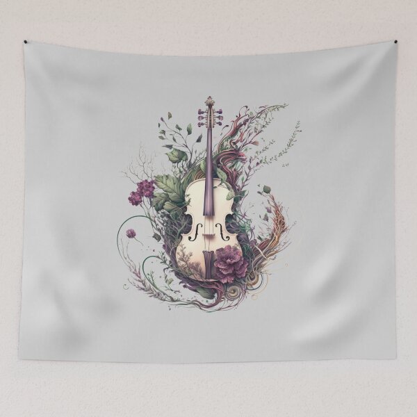 Item preview, Nature's Symphony: Floral Violins and Rococo Elegance #1 designed and sold by AntielARt.