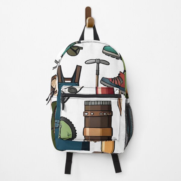 Artikelvorschau, Backpack with camping gear on a trail entworfen und verkauft von Permana96.