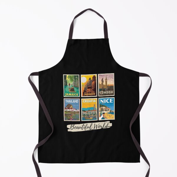 Item preview, Beautiful World is a collection of Vintage Posters in a Collage. Jamaica, Indonesia, London, Thailand, Croatia, Nice designed and sold by Rogue-Studio.