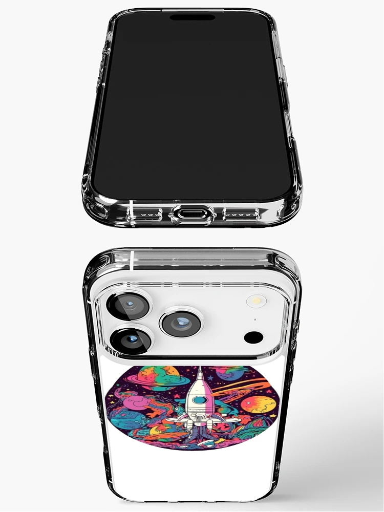 Thumbnail 3 of 5, iPhone Case, Retro Rocketscape designed and sold by ColorsofDawn.