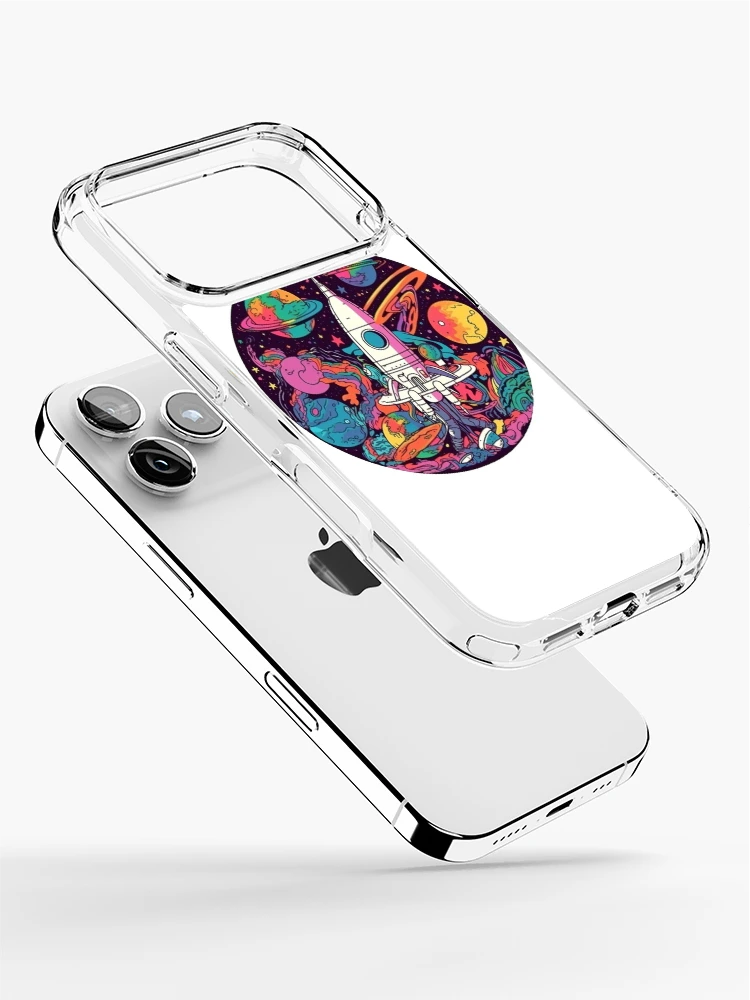 Thumbnail 2 of 5, iPhone Case, Retro Rocketscape designed and sold by ColorsofDawn.