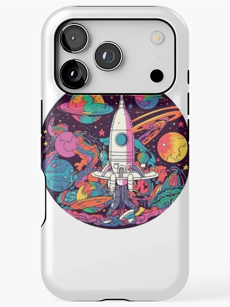 Thumbnail 1 of 4, iPhone Case, Retro Rocketscape designed and sold by ColorsofDawn.