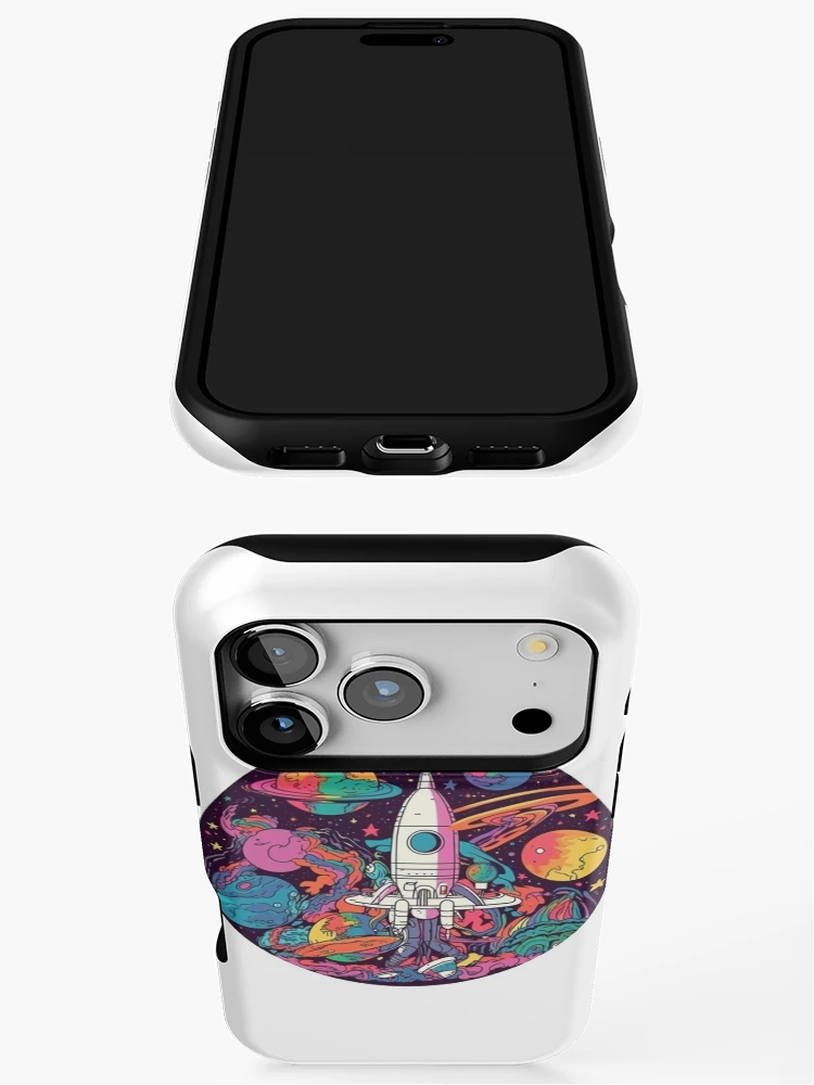 Thumbnail 3 of 4, iPhone Case, Retro Rocketscape designed and sold by ColorsofDawn.