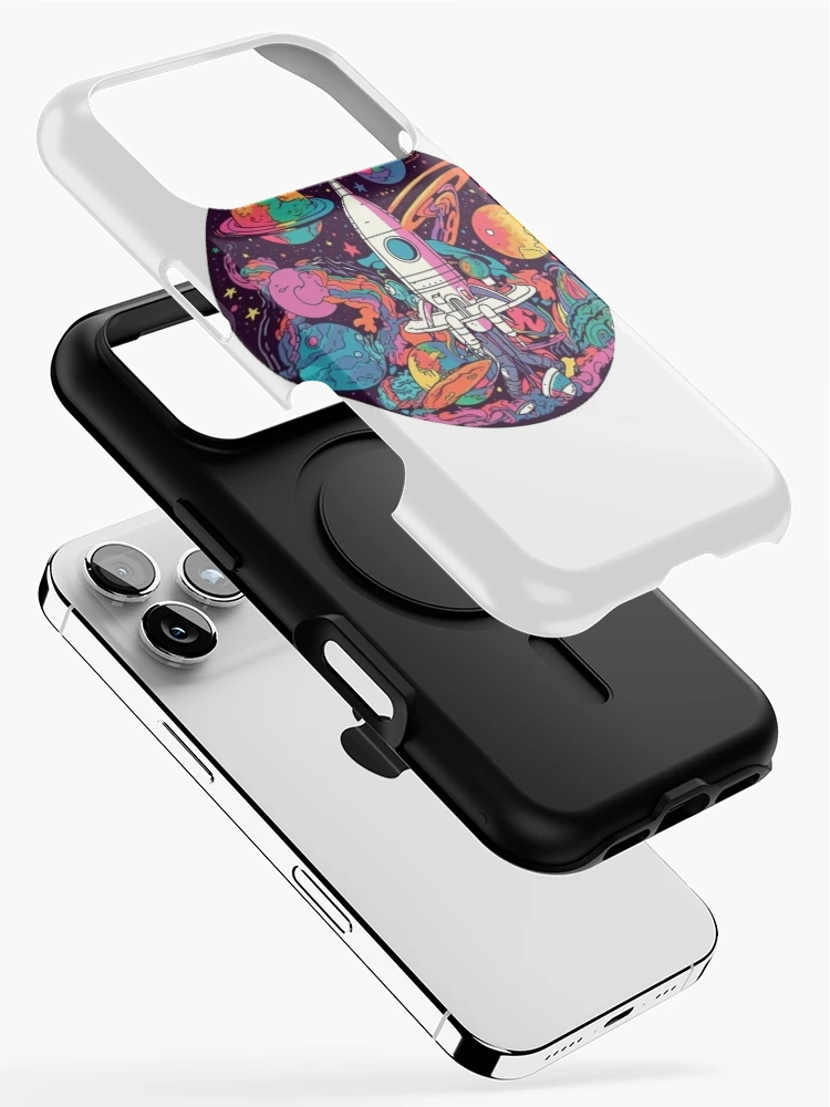 Thumbnail 2 of 4, iPhone Case, Retro Rocketscape designed and sold by ColorsofDawn.