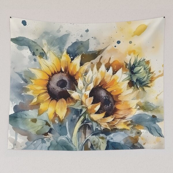 Aperçu de l'œuvre Beaux tournesols peints créée et vendue par PatternBestFan.