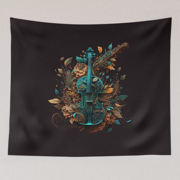 Item preview, Nature's Symphony: Floral Violins and Rococo Elegance #3 designed and sold by AntielARt.