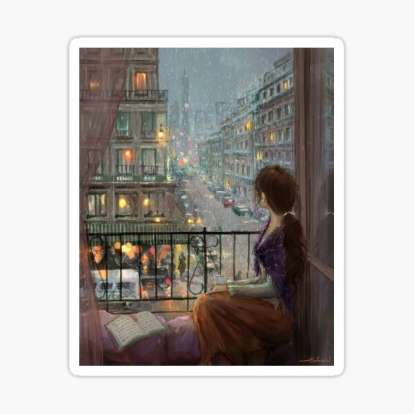This city is the most beautiful in the rain Sticker