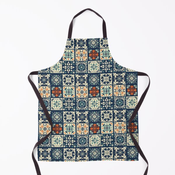 Item preview, Colorful vector tiles with floral designs in orange and blue designed and sold by DAHAS.