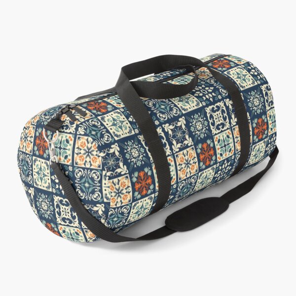 Item preview, Colorful vector tiles with floral designs in orange and blue designed and sold by DAHAS.