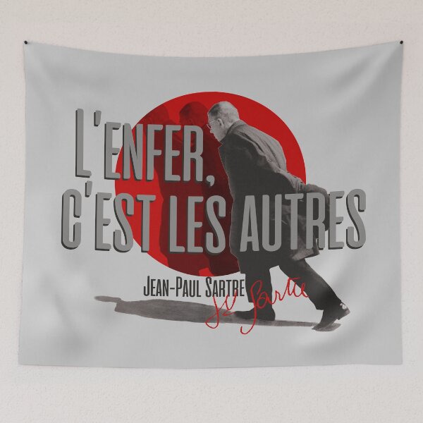 Item preview, Jean-Paul Sartre Citation - L'enfer, c'est les autres  Hell Is Other People designed and sold by artsy78.