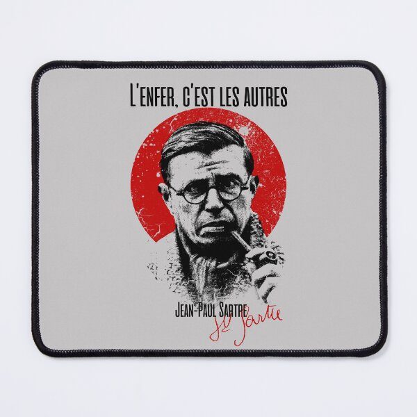 Item preview, Jean-Paul Sartre Citation - L'enfer, c'est les autres Hell Is Other People Version 2 designed and sold by artsy78.