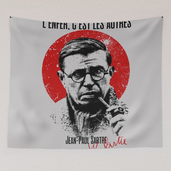 Item preview, Jean-Paul Sartre Citation - L'enfer, c'est les autres Hell Is Other People Version 2 designed and sold by artsy78.