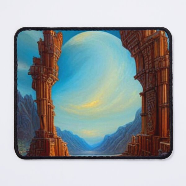 Item preview, Blue Portal Between Two Stone Pillars designed and sold by HanaiPrint.