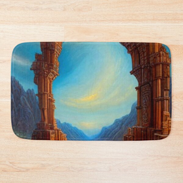 Item preview, Blue Portal Between Two Stone Pillars designed and sold by HanaiPrint.