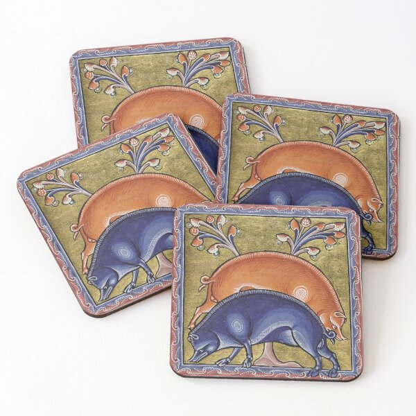 Item preview, Boars (12th century) - Aberdeen Bestiary designed and sold by SALON DES ARTS.