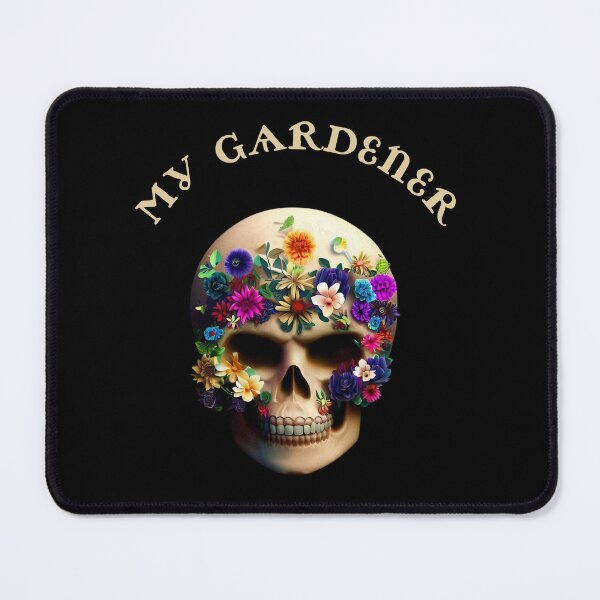 Item preview, My Gardener - Funny Skull and Flowers T-Shirt Design designed and sold by GorinART.