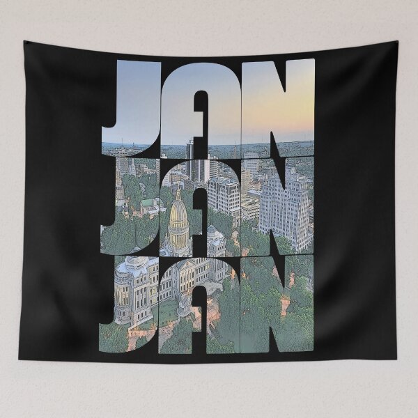 Item preview, Jackson, Mississippi JAN Sunrise Cityscape Repeating Pattern designed and sold by CrabbyLobster.