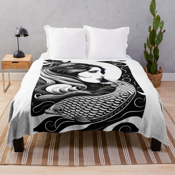Item preview, Black and White Woman Long Hair Design designed and sold by eLedesign22.