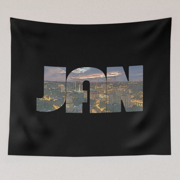 Item preview, Jackson, Mississippi JAN Sunset Cityscape designed and sold by CrabbyLobster.