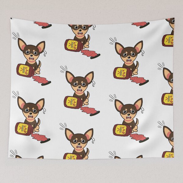 Item preview, Cute Small Dog Spilled BBQ Sauce designed and sold by Pet Station.