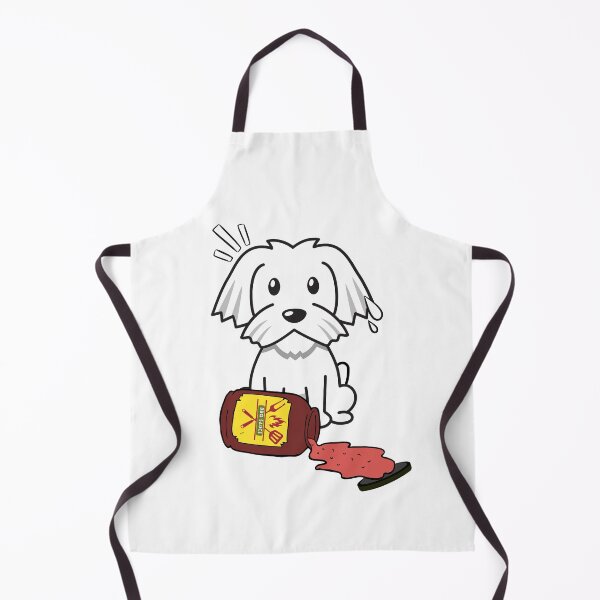 Item preview, Cute White Dog Spilled BBQ Sauce designed and sold by Pet Station.