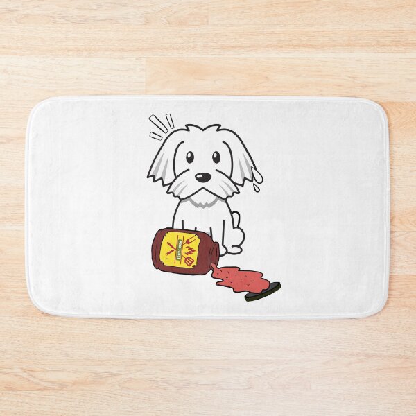 Item preview, Cute White Dog Spilled BBQ Sauce designed and sold by Pet Station.