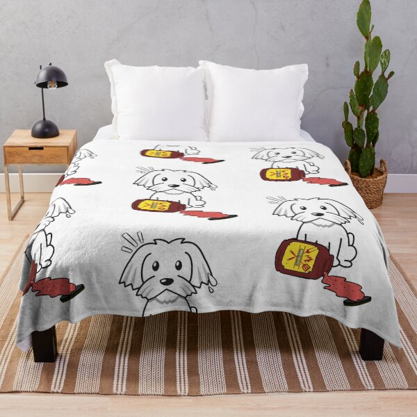 Item preview, Cute White Dog Spilled BBQ Sauce designed and sold by Pet Station.