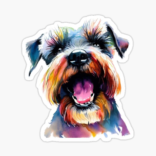 Item preview, Rainbow Schnauzer - Colorful Dog Design designed and sold by NinosDelViento.