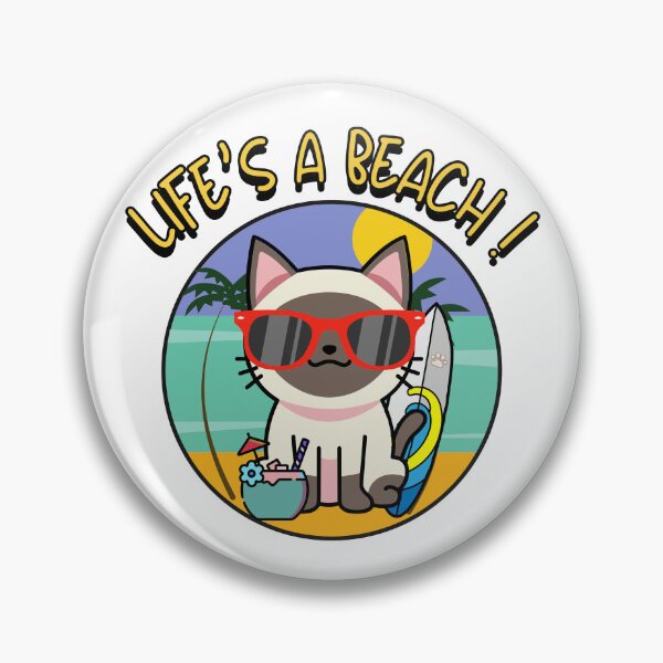 Item preview, Funny Siamese cat on the beach designed and sold by Pet Station.
