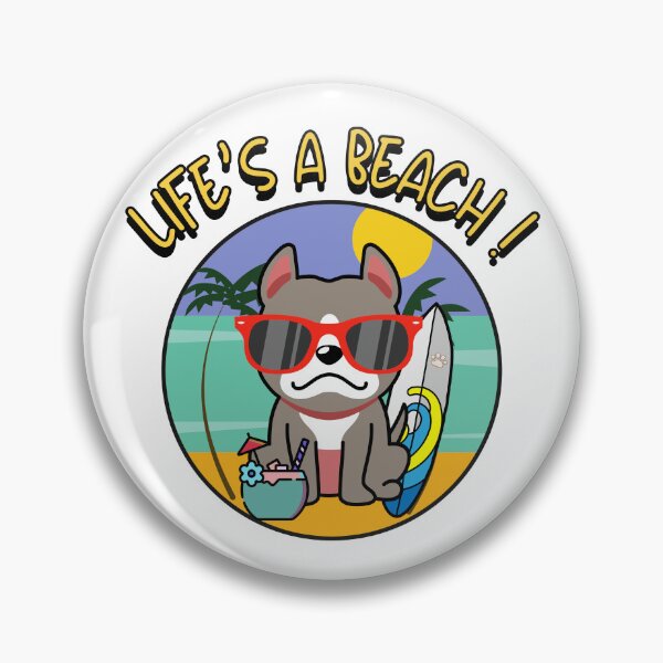 Item preview, Funny Grey Dog on the beach designed and sold by Pet Station.