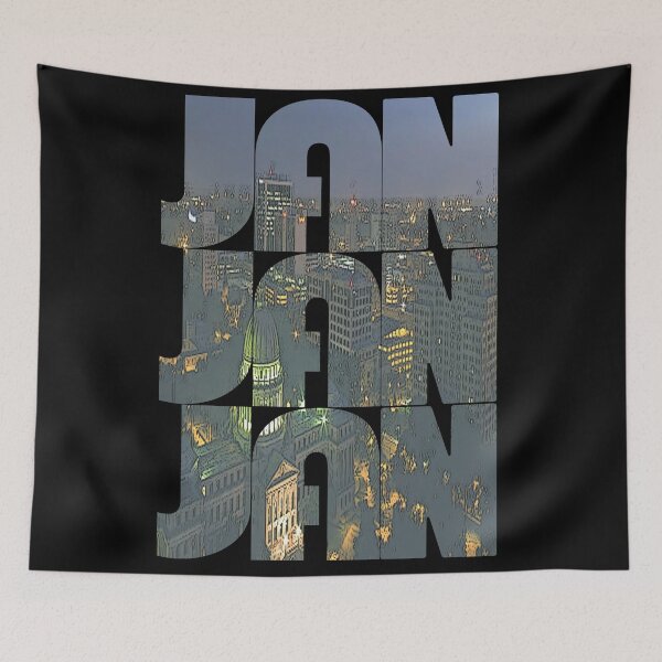 Item preview, Jackson, Mississippi JAN Night Cityscape Repeating Pattern designed and sold by CrabbyLobster.