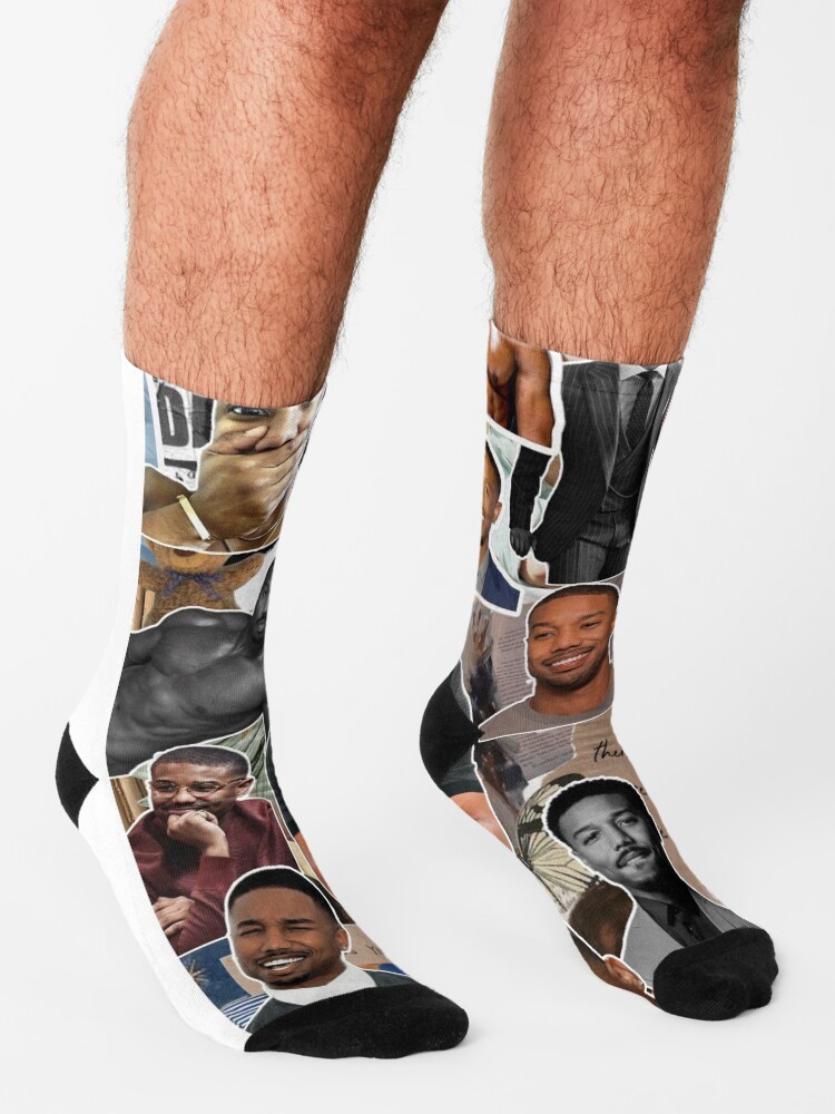 Michael B. Jordan photo collage Socks