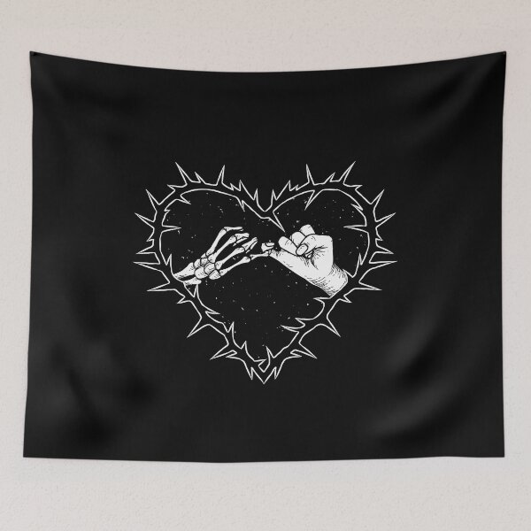 Item preview, A Promise to the Dead Skeleton Pinky Promise Barbwire Heart designed and sold by Vicious Malicious.
