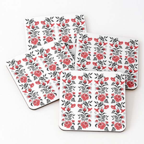 Item preview, Ukrainian Embroidery Floral Design Ukrainian Souvenir  Red Black Flowers designed and sold by Iryna-Design.