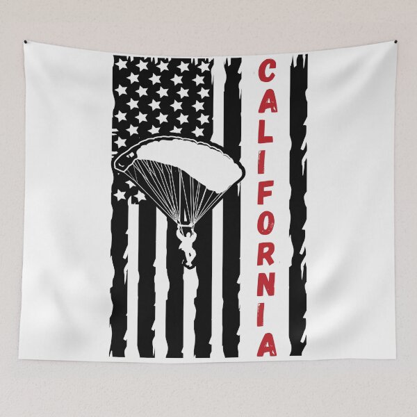 Artikelvorschau, Kalifornien Amerika USA - Vintages Gleitschirmfliegen-Fallschirmspringen-Fallschirmspringen-Parasailing-Logo entworfen und verkauft von Vintage-TM.