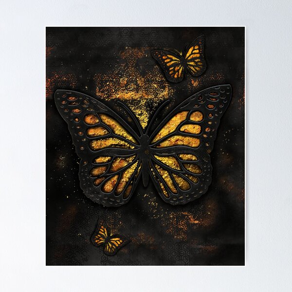 Item preview, black gold butterfly designed and sold by CrisMor-Art.