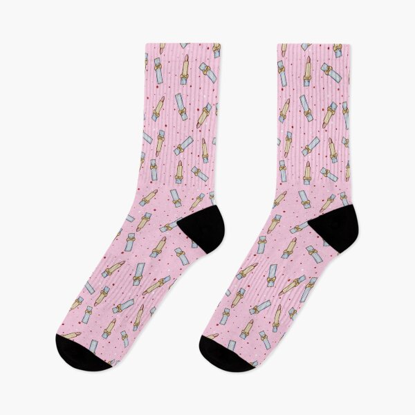 Item preview, Lipsticks and dots pattern on pink background  designed and sold by ChateauMargot.
