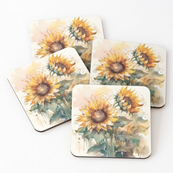 Item preview, Lovely Painted Watercolor Sunflowers  designed and sold by PatternBestFan.