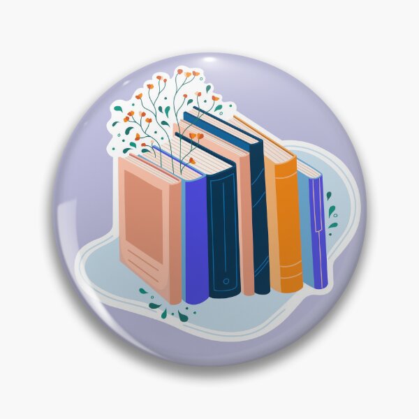 Item preview, Stack of books to read in flat design style with plants. designed and sold by creativecornr.